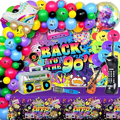 Winrayk 132 pièces décorations de fête des années 90 décor d'anniversaire hip hop des années 90 guirlande de ballons kit nappe de toile de fond des années 90 radio téléphone guitare microphone patin à roulettes boule disco ballon décorations de fête à thème des années 90. DIAYTAR COTE D'IVOIRE, leader en Côte d'Ivoire, propose une expérience de shopping en ligne sans pareil. Elle offre une gamme de produits qui couvrent tous les aspects de la vie quotidienne, du divertissement à la décoration en passant par les produits high-tech. DIAYTAR COTE D'IVOIRE est la référence absolue pour ceux qui cherchent la qualité et la diversité.