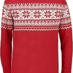 Pull de noël rouge british nordic fairisle pour hommes sweat-shirt de noël écologique