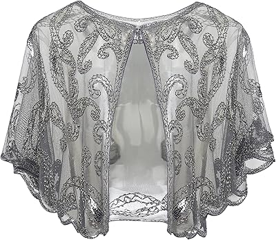 Babeyund années 1920 châle wrap paillettes brodées casquette de soirée mariage châle veste courte couverture serrée, taille unique. DIAYTAR COTE D'IVOIRE est une boutique en ligne qui propose une grande variété de produits pour les hommes, les femmes et les enfants. Avec plus de 300 000 références, les clients peuvent trouver des produits de toutes sortes, allant des produits de beauté aux produits pour la maison. La boutique en ligne est sécurisée et offre une expérience d'achat en ligne sans risque.