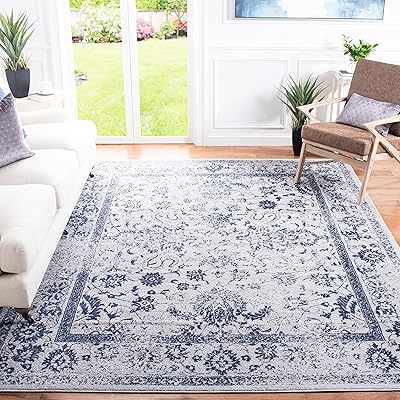 Tapis safafi adirondack adr109v ivoire et vert design oriental vintage 26 -p, 6'