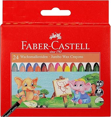 Crayons de cire jumbo faber-castell 24 couleurs ronds 90 mm