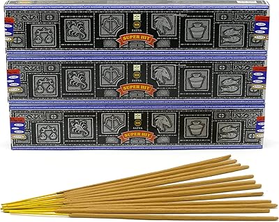 Ensemble de 3 bâtons d'encens satya nag champa super heat, ensemble de 3