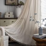 Seitapeak 96" rideau transparent en dentelle au crochet style bohème rideau de fenêtre