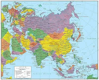 Carte murale d'asie swifmaps