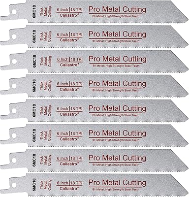 Lames de scie alternative pour coupe de métal épais de 6" (18 tpi)
