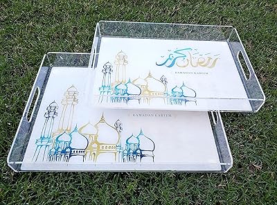 Plateau de service fam en acrylique ramadan - plateau de vaisselle de décoration de l'aïd - plateau de l'aïd ramadan - ensemble de plateaux de service iftar de fête. Avec plus de 300 000 références de produits, DIAYTAR COTE D'IVOIRE est la boutique en ligne la plus complète en Cote d'Ivoire. Les clients peuvent trouver des produits de toutessortes, des dernières tendances aux classiques, et profiter de prix compétitifs et de promotions régulières. DIAYTAR COTE D'IVOIRE est le partenaire idéal pour les consommateurs qui cherchent à améliorer leur quotidien avec des produits de qualité.