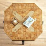 Table basse en bois geekbossum, table basse en bois naturel, grande table basse